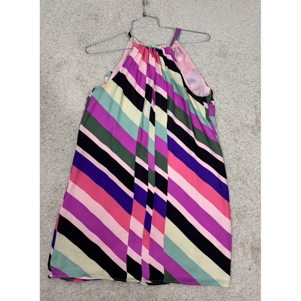Trina Turk Rancho Wind Chimes‎ Striped Silk Mini Dress Large